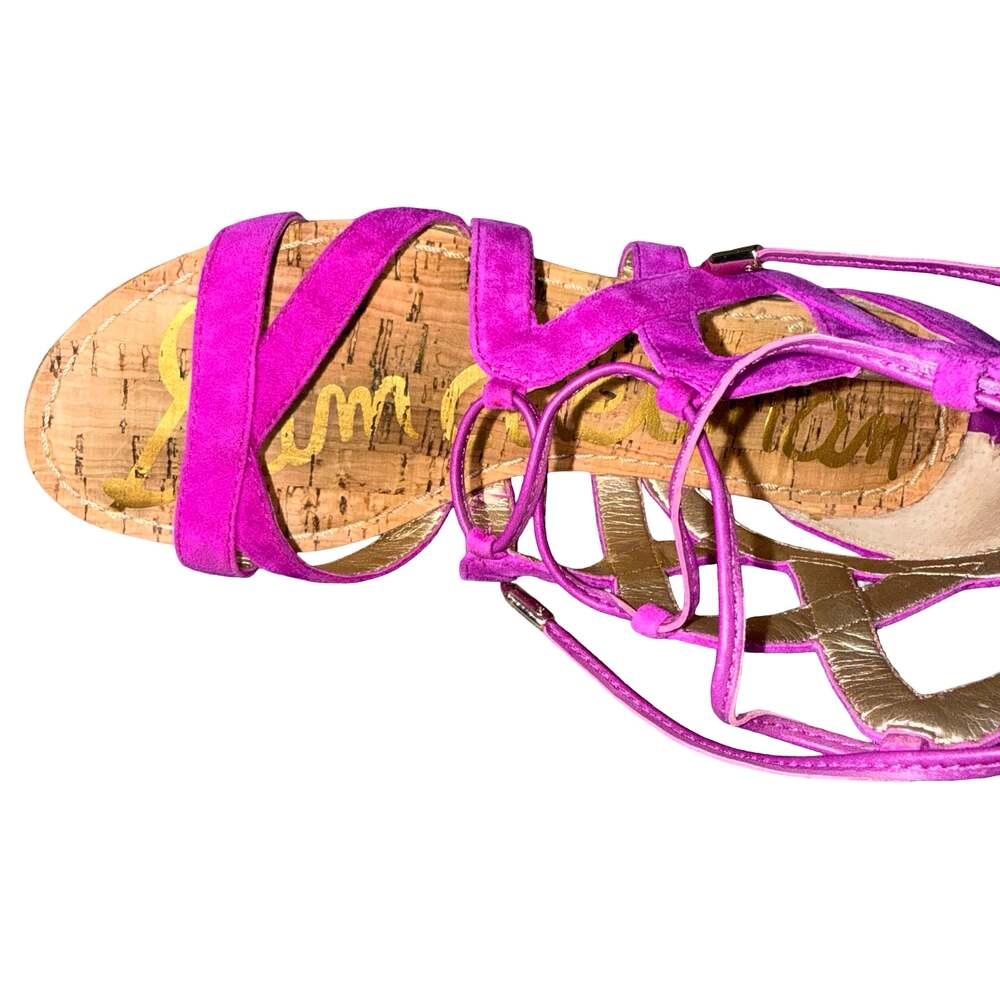 Sam Edelman Dawson Purple Suede Lace-Up Wedge Sandals Size 6M - Picture 5 of 7